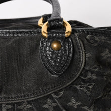 画像をギャラリービューアに読み込む, LOUIS VUITTON ルイヴィトン ネオカヴィ MM 2WAYバッグ M95351 モノグラム デニム ブラック ゴールド金具 美品 中古 4a005958