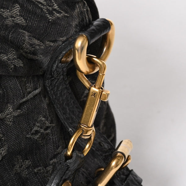LOUIS VUITTON ルイヴィトン ネオカヴィ MM 2WAYバッグ M95351 モノグラム デニム ブラック ゴールド金具 美品 中古 4a005958