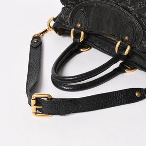 LOUIS VUITTON ルイヴィトン ネオカヴィ MM 2WAYバッグ M95351 モノグラム デニム ブラック ゴールド金具 美品 中古 4a005958