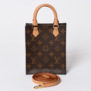 Like new LOUIS VUITTON Petit Sac Pla 2WAY bag M69442 Monogram Brown Gold hardware Old model Used 4a005907