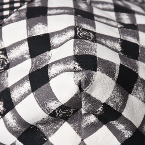 Very Good Condition CHANEL Cruise Line Gingham Check Tote Bag Boston Bag White Black 14th Series Coco Mark Silver Hardware Used 4a005934