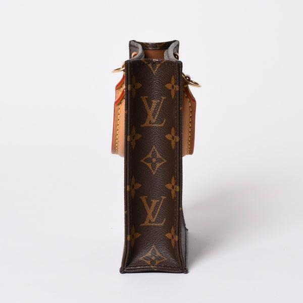 Like new LOUIS VUITTON Petit Sac Pla 2WAY bag M69442 Monogram Brown Gold hardware Old model Used 4a005907