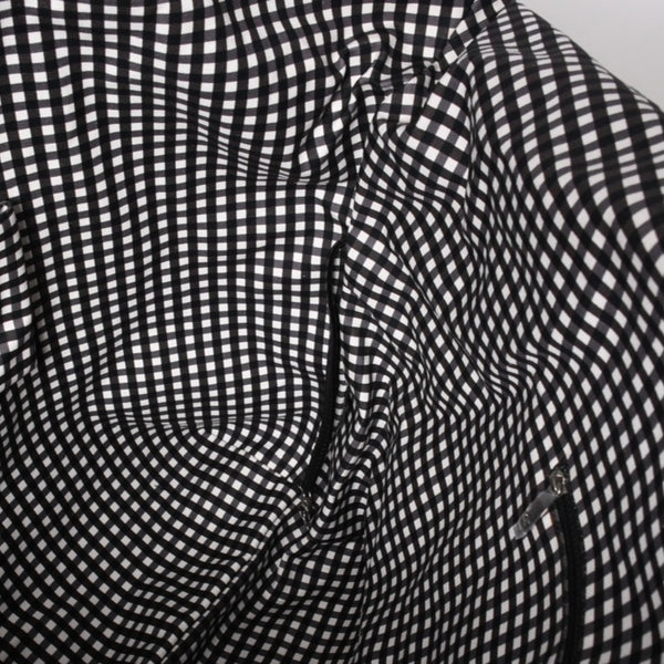 Very Good Condition CHANEL Cruise Line Gingham Check Tote Bag Boston Bag White Black 14th Series Coco Mark Silver Hardware Used 4a005934