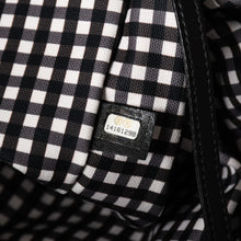 画像をギャラリービューアに読み込む, 極美品 CHANEL シャネル クルーズライン ギンガムチェック トートバッグ ボストンバッグ ホワイト ブラック 14番台 ココマーク シルバー金具 中古 4a005934