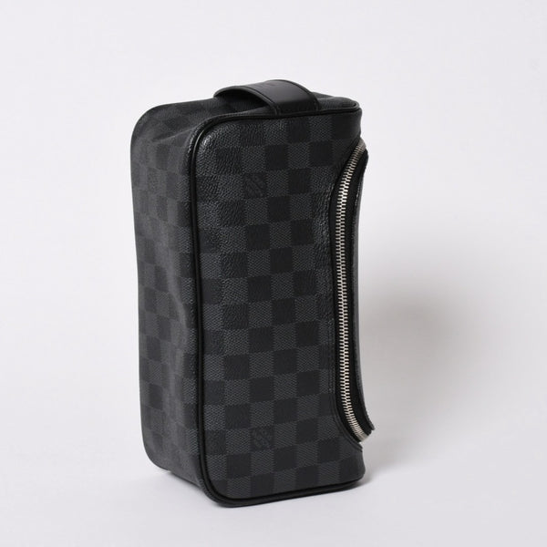 極美品 LOUIS VUITTON ルイヴィトン ダミエグラフィット トワレ ポーチ トラベルバッグ トラベルポーチ N47625 ブラック 中古 4a006050