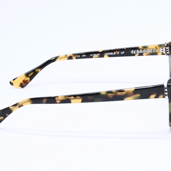 極美品 CHROME HEARTS クロムハーツ サングラス アイウェア JUNGLE IT UP ジャングル イット アップ サイズ51◻︎21 137 ブラック イエロー 中古 4a005946