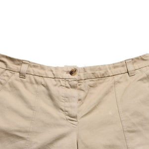 MIUMIU ミュウミュウ ショーツ ショートパンツ MP1648 サイズ44 カットオフ ロゴパッチ コットン ベージュ 美品 中古 4a005913