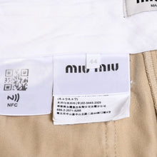 画像をギャラリービューアに読み込む, MIUMIU ミュウミュウ ショーツ ショートパンツ MP1648 サイズ44 カットオフ ロゴパッチ コットン ベージュ 美品 中古 4a005913