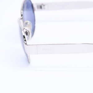 CHANEL シャネル サングラス アイウェア シルバー金具 パープルレンズ 06933 45002 シルバー金具 美品 中古 4a005909