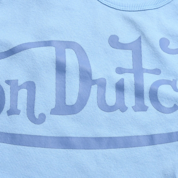 新品未使用 Von Dutch ボンダッチ リブタンクトップ ノースリーブ 7VND9A8206NV サイズS アイスブルー レディース 中古 4a005858