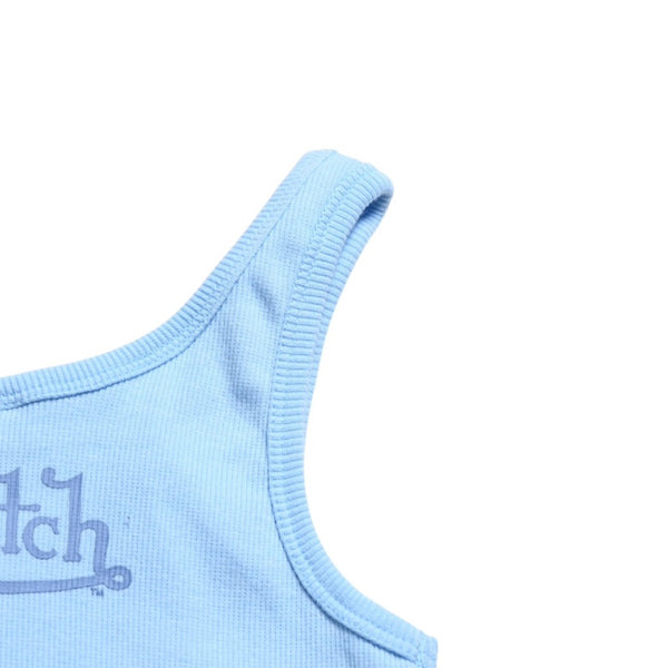 新品未使用 Von Dutch ボンダッチ リブタンクトップ ノースリーブ 7VND9A8206NV サイズS アイスブルー レディース 中古 4a005858
