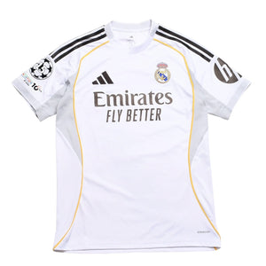 極美品 ADIDAS アディダス レアルマドリード ホームユニフォーム JJ1931 2025-2026シリーズ ベルナベウ ホワイト ゴールド ライトグレー Lサイズ 中古 4a005956