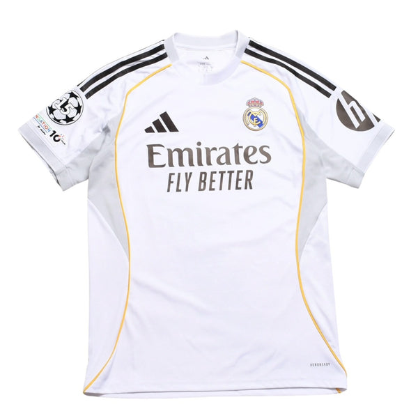 極美品 ADIDAS アディダス レアルマドリード ホームユニフォーム JJ1931 2025-2026シリーズ ベルナベウ ホワイト ゴールド ライトグレー Lサイズ 中古 4a005956