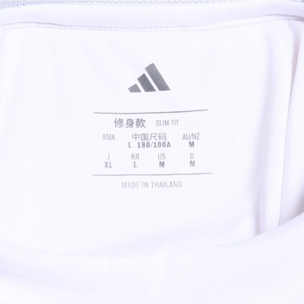 極美品 ADIDAS アディダス レアルマドリード ホームユニフォーム JJ1931 2025-2026シリーズ ベルナベウ ホワイト ゴールド ライトグレー Lサイズ 中古 4a005956