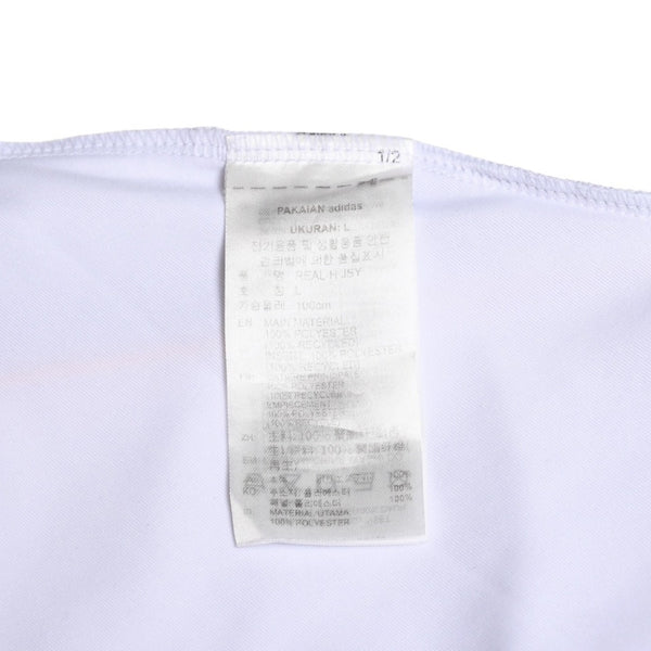 極美品 ADIDAS アディダス レアルマドリード ホームユニフォーム JJ1931 2025-2026シリーズ ベルナベウ ホワイト ゴールド ライトグレー Lサイズ 中古 4a005956
