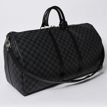 画像をギャラリービューアに読み込む, 新品同様 LOUIS VUITTON ルイヴィトン キーポル バンドリエール55 ボストンバッグ N41413 ダミエ グラフィット ブラック 中古 4a006108
