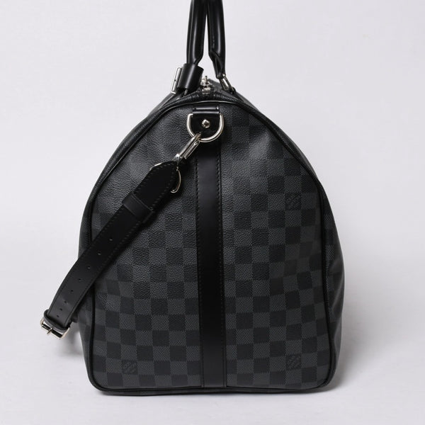 新品同様 LOUIS VUITTON ルイヴィトン キーポル バンドリエール55 ボストンバッグ N41413 ダミエ グラフィット ブラック 中古 4a006108