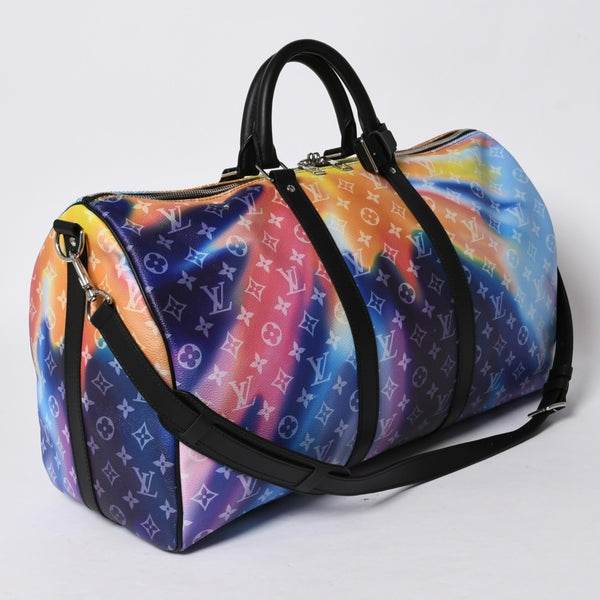 新品同様品 LOUIS VUITTON ルイヴィトン キーポルバンドリエール50 M45942 ボストンバッグ モノグラムサンセット シルバー金具 中古 4a005910