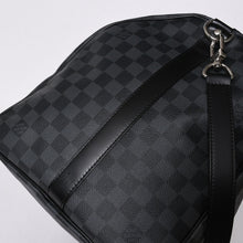 画像をギャラリービューアに読み込む, 新品同様 LOUIS VUITTON ルイヴィトン キーポル バンドリエール55 ボストンバッグ N41413 ダミエ グラフィット ブラック 中古 4a006108