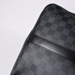 新品同様 LOUIS VUITTON ルイヴィトン キーポル バンドリエール55 ボストンバッグ N41413 ダミエ グラフィット ブラック 中古 4a006108