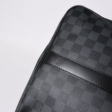 画像をギャラリービューアに読み込む, 新品同様 LOUIS VUITTON ルイヴィトン キーポル バンドリエール55 ボストンバッグ N41413 ダミエ グラフィット ブラック 中古 4a006108