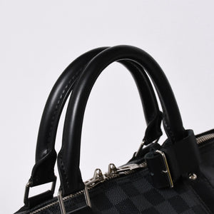 新品同様 LOUIS VUITTON ルイヴィトン キーポル バンドリエール55 ボストンバッグ N41413 ダミエ グラフィット ブラック 中古 4a006108