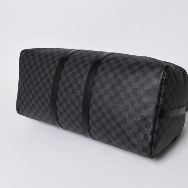 新品同様 LOUIS VUITTON ルイヴィトン キーポル バンドリエール55 ボストンバッグ N41413 ダミエ グラフィット ブラック 中古 4a006108