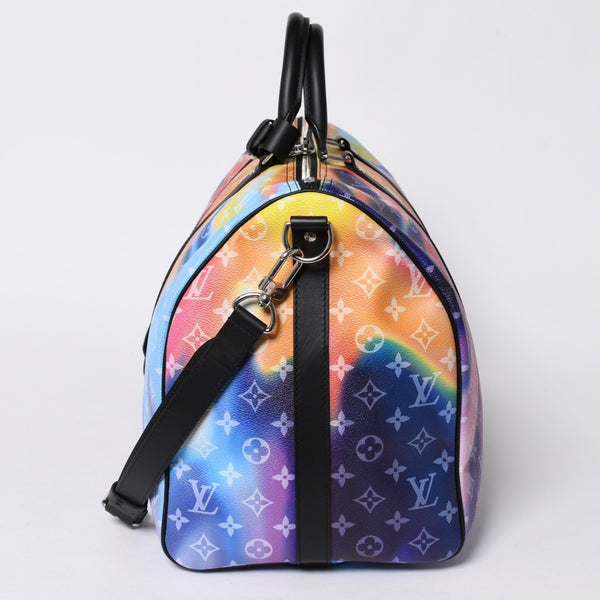 新品同様品 LOUIS VUITTON ルイヴィトン キーポルバンドリエール50 M45942 ボストンバッグ モノグラムサンセット シルバー金具 中古 4a005910