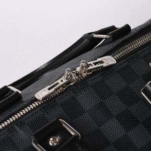 新品同様 LOUIS VUITTON ルイヴィトン キーポル バンドリエール55 ボストンバッグ N41413 ダミエ グラフィット ブラック 中古 4a006108