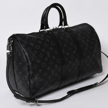 画像をギャラリービューアに読み込む, 極美品 LOUIS VUITTON ルイヴィトン キーポルバンドリエール45 M40569 モノグラムエクリプスキャンバス ブラック レザー 中古 4a006072