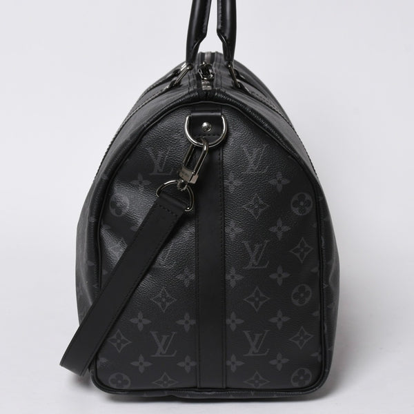 Very good condition LOUIS VUITTON Keepall Bandouliere 45 M40569 Monogram Eclipse Canvas Black Leather Used 4a006072