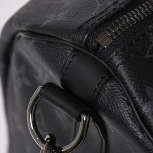 Very good condition LOUIS VUITTON Keepall Bandouliere 45 M40569 Monogram Eclipse Canvas Black Leather Used 4a006072