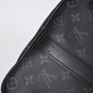 Very good condition LOUIS VUITTON Keepall Bandouliere 45 M40569 Monogram Eclipse Canvas Black Leather Used 4a006072