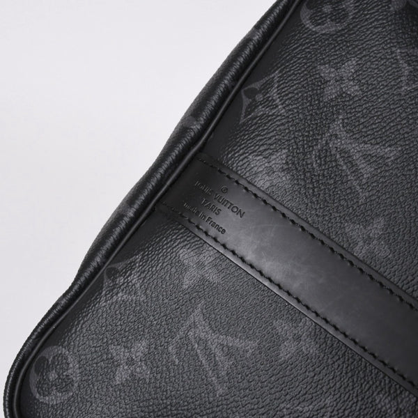 Very good condition LOUIS VUITTON Keepall Bandouliere 45 M40569 Monogram Eclipse Canvas Black Leather Used 4a006072