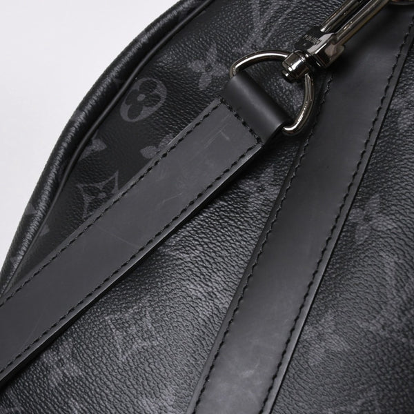 Very good condition LOUIS VUITTON Keepall Bandouliere 45 M40569 Monogram Eclipse Canvas Black Leather Used 4a006072