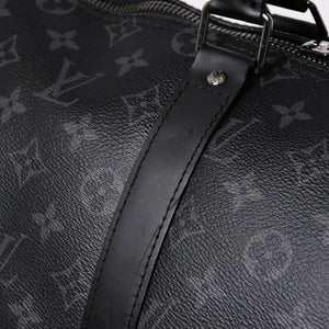 Very good condition LOUIS VUITTON Keepall Bandouliere 45 M40569 Monogram Eclipse Canvas Black Leather Used 4a006072