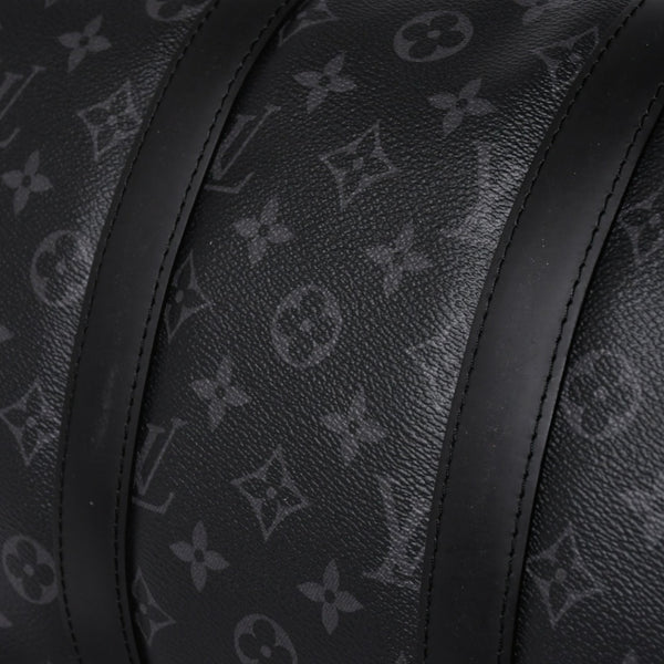 Very good condition LOUIS VUITTON Keepall Bandouliere 45 M40569 Monogram Eclipse Canvas Black Leather Used 4a006072