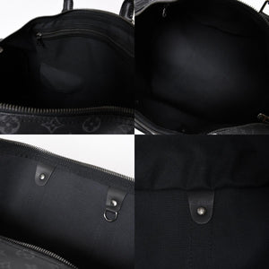 Very good condition LOUIS VUITTON Keepall Bandouliere 45 M40569 Monogram Eclipse Canvas Black Leather Used 4a006072