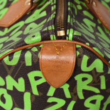 画像をギャラリービューアに読み込む, LOUIS VUITTON ルイヴィトン スピーディ30 ハンドバッグ M93706 モノグラム グラフィティ グリーン PVC レザー 美品 中古 4a006017