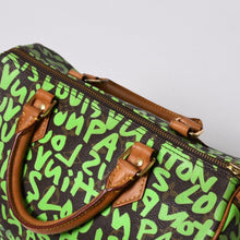 画像をギャラリービューアに読み込む, LOUIS VUITTON ルイヴィトン スピーディ30 ハンドバッグ M93706 モノグラム グラフィティ グリーン PVC レザー 美品 中古 4a006017