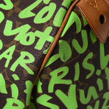 画像をギャラリービューアに読み込む, LOUIS VUITTON ルイヴィトン スピーディ30 ハンドバッグ M93706 モノグラム グラフィティ グリーン PVC レザー 美品 中古 4a006017