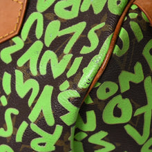 画像をギャラリービューアに読み込む, LOUIS VUITTON ルイヴィトン スピーディ30 ハンドバッグ M93706 モノグラム グラフィティ グリーン PVC レザー 美品 中古 4a006017