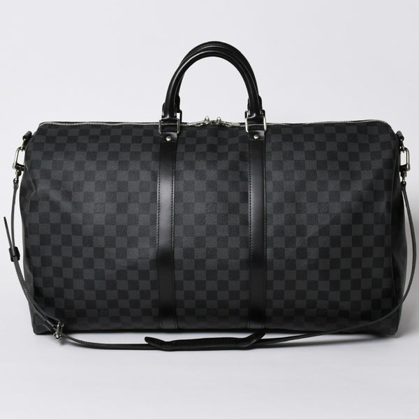 新品同様品 LOUIS VUITTON ルイヴィトン キーポルバンドリエール55 ボストンバッグ N41413 ダミエグラフィット ブラック 中古 4a006086