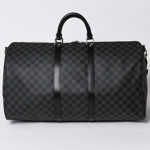 新品同様品 LOUIS VUITTON ルイヴィトン キーポルバンドリエール55 ボストンバッグ N41413 ダミエグラフィット ブラック 中古 4a006086
