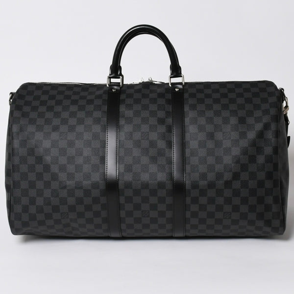 新品同様品 LOUIS VUITTON ルイヴィトン キーポルバンドリエール55 ボストンバッグ N41413 ダミエグラフィット ブラック 中古 4a006086