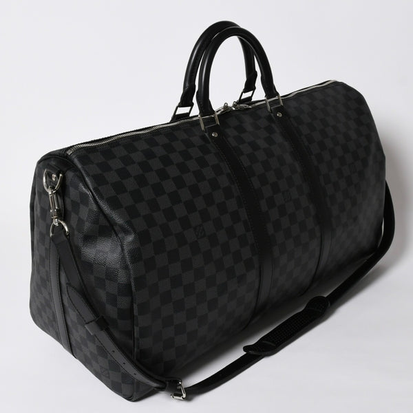 新品同様品 LOUIS VUITTON ルイヴィトン キーポルバンドリエール55 ボストンバッグ N41413 ダミエグラフィット ブラック 中古 4a006086