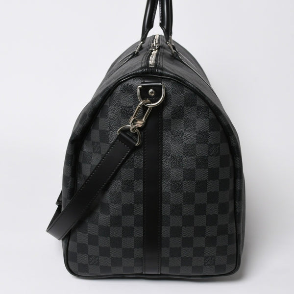 新品同様品 LOUIS VUITTON ルイヴィトン キーポルバンドリエール55 ボストンバッグ N41413 ダミエグラフィット ブラック 中古 4a006086
