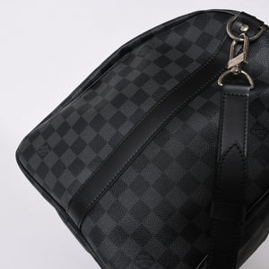 新品同様品 LOUIS VUITTON ルイヴィトン キーポルバンドリエール55 ボストンバッグ N41413 ダミエグラフィット ブラック 中古 4a006086