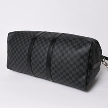 画像をギャラリービューアに読み込む, 新品同様品 LOUIS VUITTON ルイヴィトン キーポルバンドリエール55 ボストンバッグ N41413 ダミエグラフィット ブラック 中古 4a006086