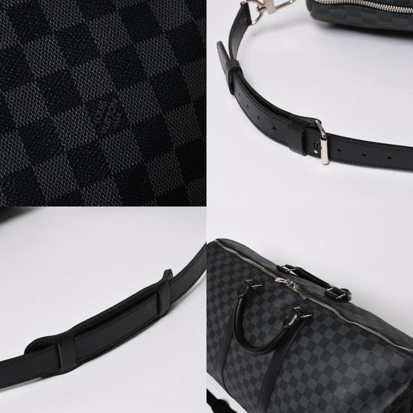 新品同様品 LOUIS VUITTON ルイヴィトン キーポルバンドリエール55 ボストンバッグ N41413 ダミエグラフィット ブラック 中古 4a006086